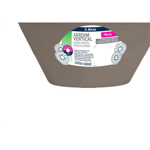 Vaso Para Jardim Vertical Atlas Primafer Plastico Cinza - Pr6151-1
