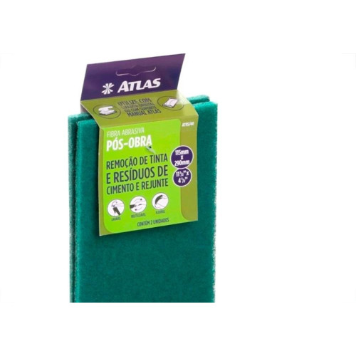 Esponja Abrasiva Atlas Pos Obra 11,5 X 29Cm Com 2 - At95/40