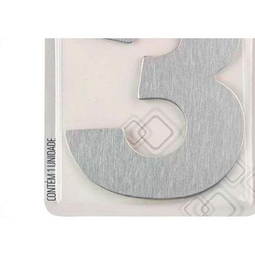 Numero Residencial Atlas Escovado 6Cm Nº 3