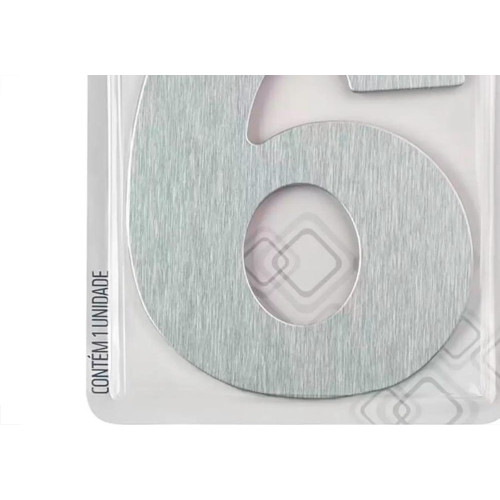 Numero Residencial Atlas Escovado 6Cm Nº 6
