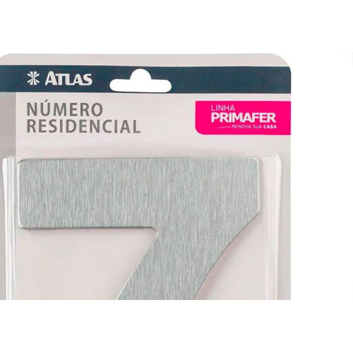Numero Residencial Atlas Escovado 6Cm Nº 7