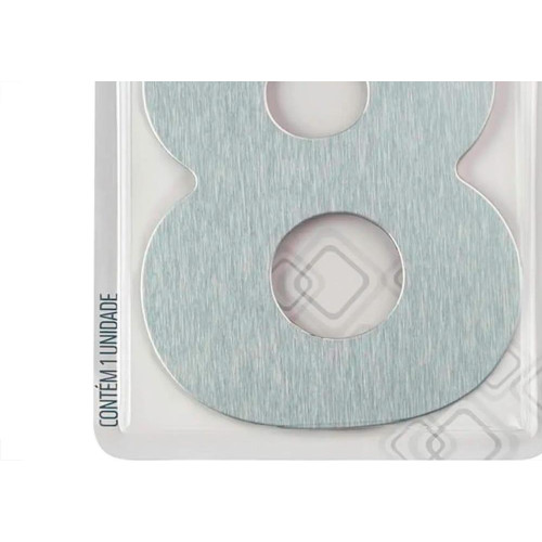 Numero Residencial Atlas Escovado 6Cm Nº 8