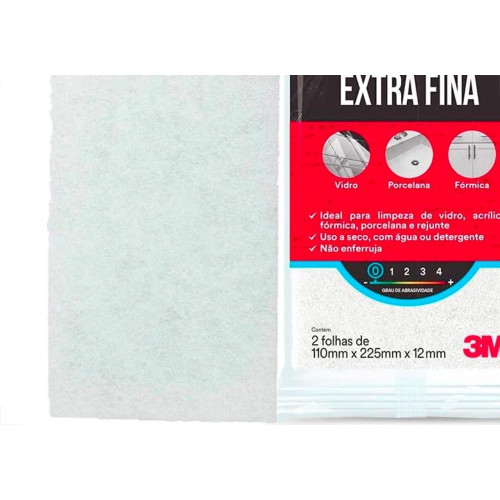 Folha Abrasiva Extra Fina Scotch Brite 3M Pacote Com 2 Folhas