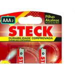 Pilha Steck Alcalina Aaa Palito Cartela Com 2 Pecas - Pa15Aaa2