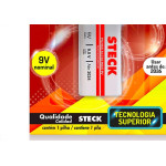 Pilha Steck Bateria Alcalina 9V. Cartela Com 1 Peca - Pa09V