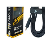 Cabo Usb Tipo C Mobile Para Carregador Pix Flat 5Gb - 1,20M Preto - 018-0038