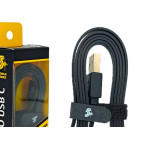 Cabo Usb Tipo C Mobile Para Carregador Pix Flat 5Gb - 1,20M Preto - 018-0038