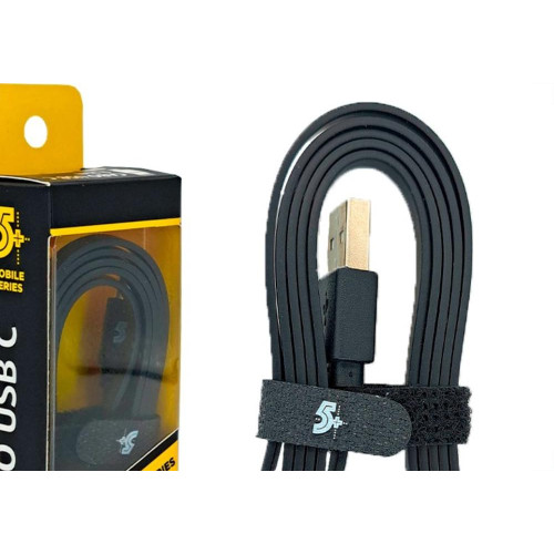 Cabo Usb Tipo C Mobile Para Carregador Pix Flat 5Gb - 1,20M Preto - 018-0038