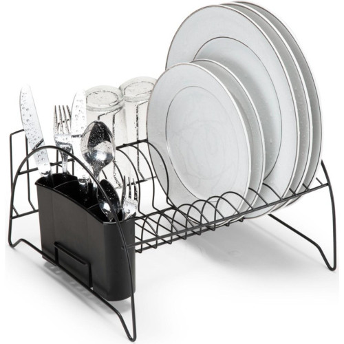 Escorredor Fan Com Porta Copos E Talheres Arthi Preto - 2490