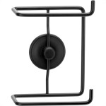 Porta Rolo De Papel Higienico Duplo Metal Arthi Com Fixacao Adesiva Preto - 3436