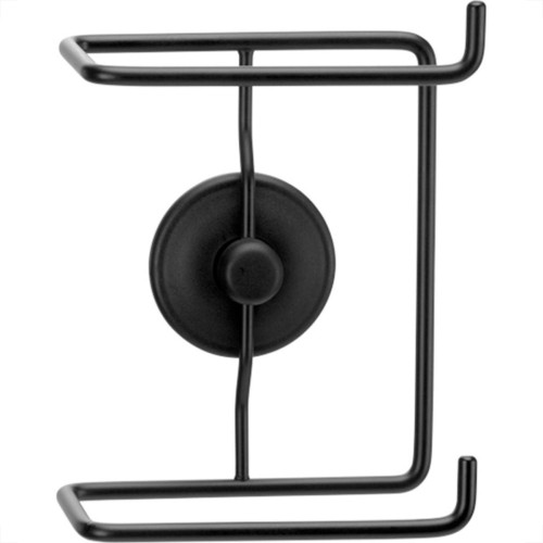 Porta Rolo De Papel Higienico Duplo Metal Arthi Com Fixacao Adesiva Preto - 3436