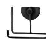 Porta Rolo De Papel Higienico Duplo Metal Arthi Com Fixacao Adesiva Preto - 3436