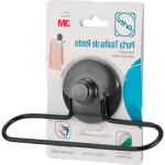 Porta Toalha De Rosto Metal Arthi Com Fixacao Adesiva Preto - 3441