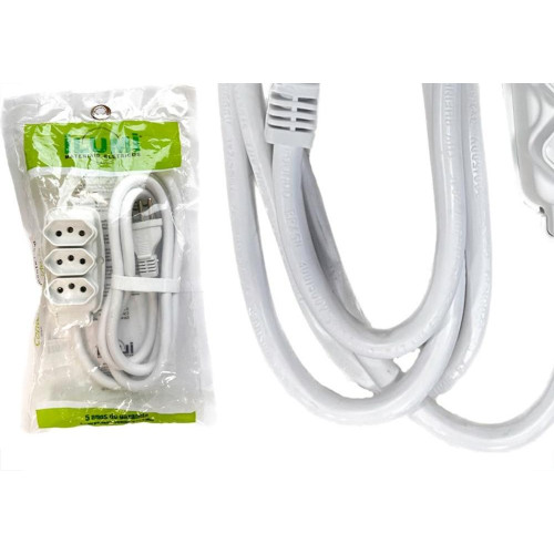 Extensao Ilumi Pp 2 Polos + Terra 20A. 2,5Mm Branca 1,5M - 1699951