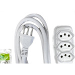 Extensao Ilumi Pp 2 Polos + Terra 20A. 2,5Mm Branca 1,5M - 1699951