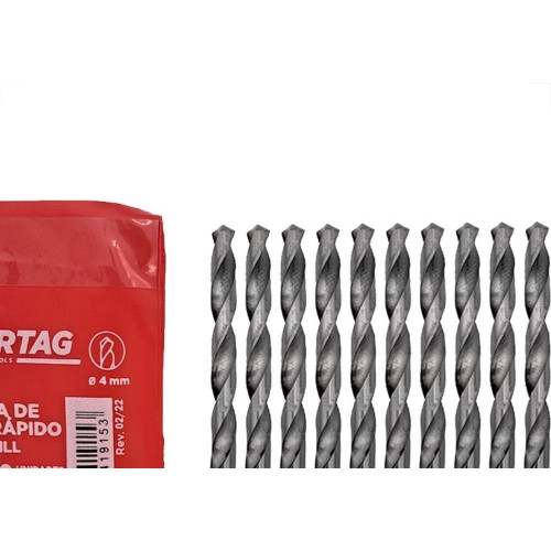 Broca Aco Rapido Cortag 4,0Mm - 61915 - Kit C/10 Pecas