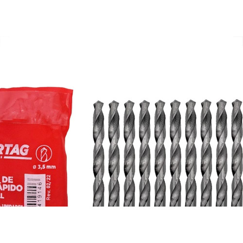 Broca Aco Rapido Cortag 3,5Mm - 61914 - Kit C/10 Pecas