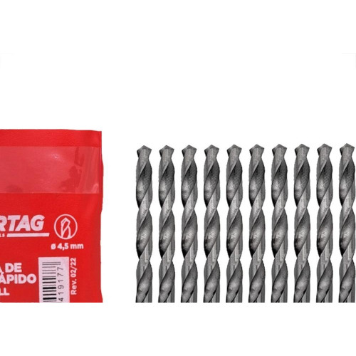 Broca Aco Rapido Cortag 4,5Mm - 61917 - Kit C/10 Pecas
