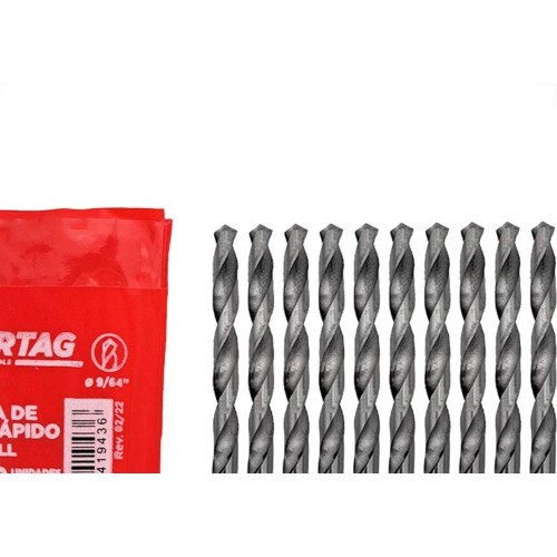 Broca Aco Rapido Cortag   9/64'' - 61943 - Kit C/10 Pecas