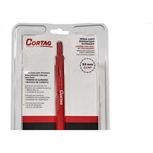 Serra Copo Diamantada Com Haste Cortag 53Mm
