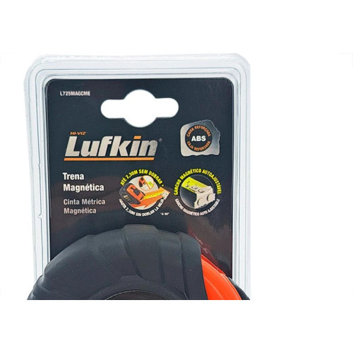 Trena Lufkin Emborrachada Magnetica Com Trava - L725 - 8Mx25Mm
