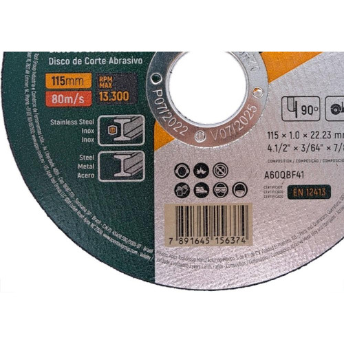 Disco Aco Inox Sata 4.1/2'' X 3/64'' X 7/8'' - St55052G