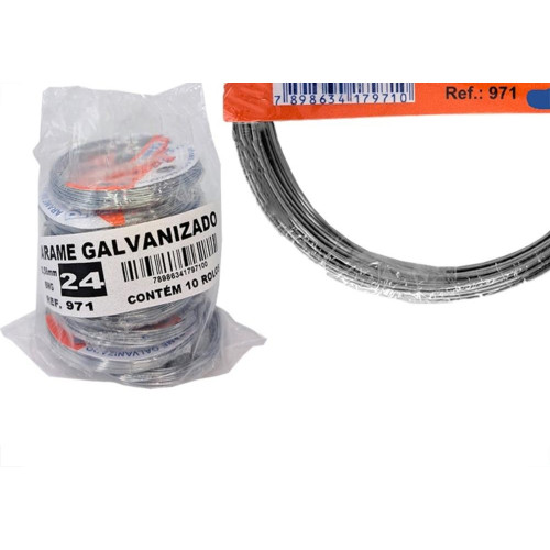 Arame Galvanizado Pepfix No.24 Rolinho 10M Com 10 Pecas
