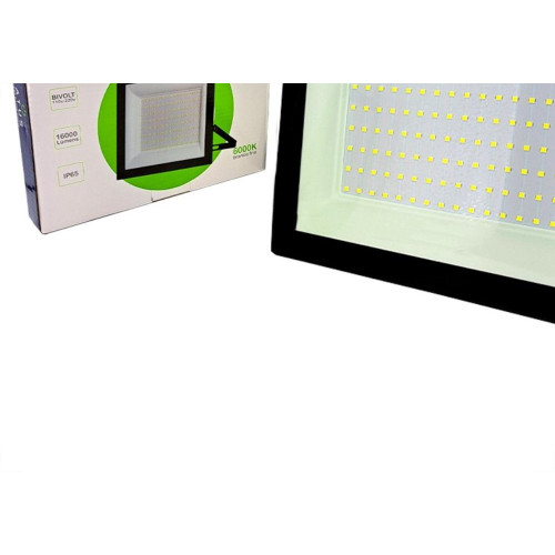 Refletor De Led Atus 200W. 6000K. 16000Lm Ip65 Preto Bivolt - 0423