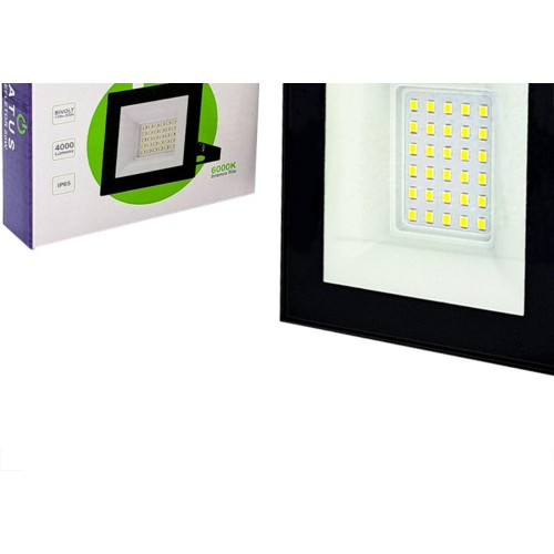 Refletor De Led Atus 50W. 6000K. 4000Lm Ip65 Preto Bivolt - 0421