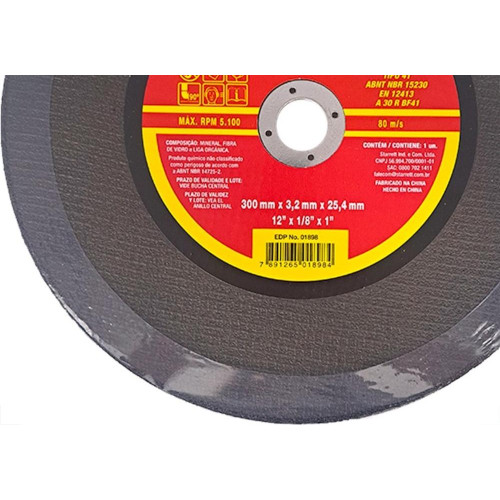 Disco Corte Ferro Starrett 12''X1/8''X1'' - Kit C/6 Pecas