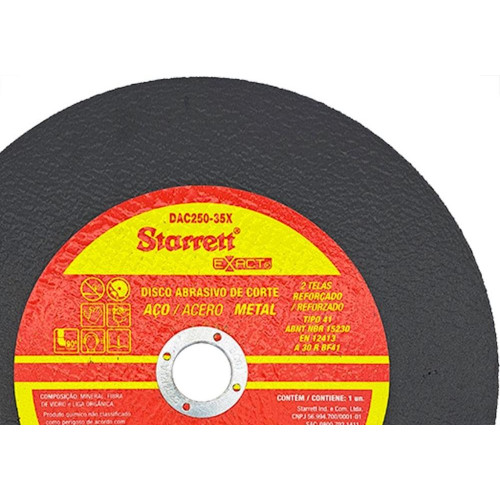 Disco Corte Ferro Starrett 10''X1/8''X1'' - Kit C/6 Pecas