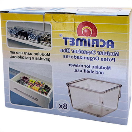 Organizador Acrimet Para Gaveta Pequeno 8 X 8 X 5,5Cm Com 8 Pecas