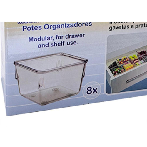 Organizador Acrimet Para Gaveta Pequeno 8 X 8 X 5,5Cm Com 8 Pecas