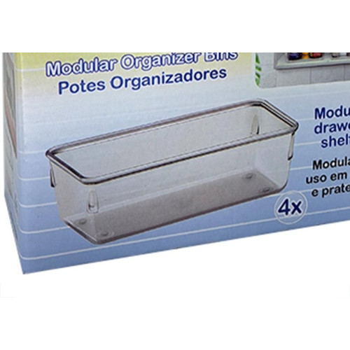 Organizador Acrimet Para Gaveta Pequeno 16 X 8 X 5,5Cm Caixa Com 4 Pecas