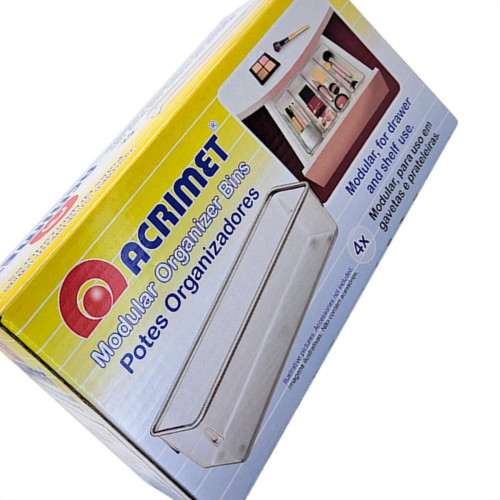 Organizador Acrimet Para Gaveta Grande 24 X 8 X 5,5Cm Caixa Com 4 Pecas