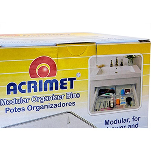 Organizador Acrimet Para Gaveta Grande 16 X 16 X 5,5Cm Caixa Com 4 Pecas