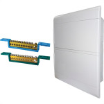 Centrinho Steck Pvc Embutir Branco Para 24 Disjuntores Din Com Barramento