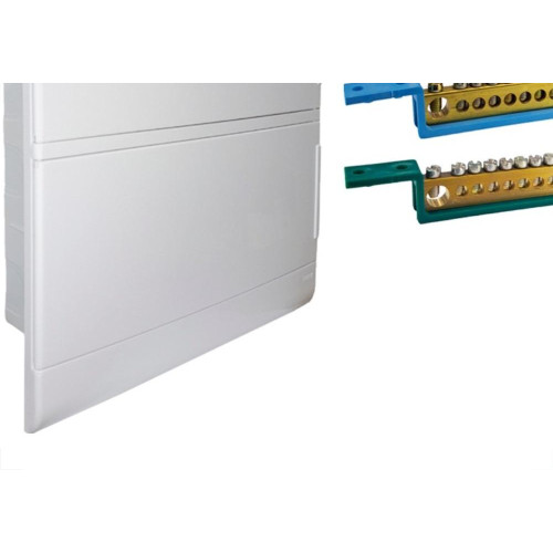 Centrinho Steck Pvc Embutir Branco Para 24 Disjuntores Din Com Barramento