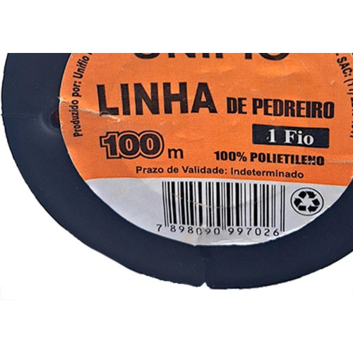 Linha Para Pedreiro 1 Fio Unifio 100M Laranja - Kit C/12 Pecas