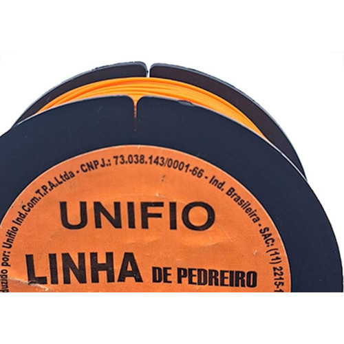 Linha Para Pedreiro 1 Fio Unifio 100M Laranja - Kit C/12 Pecas