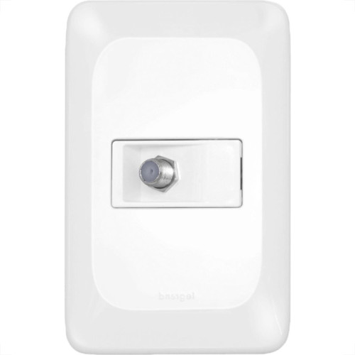 Conjunto Pial Pop Modulo Com Placa 4X2 - 1 Tomada Antena Tv. Tipo F