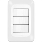 Conjunto Pial Pop Modulo Com Placa 4X2 - 3 Simples 10A. - Lgx111