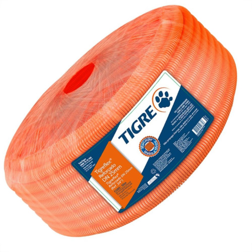 Conduite Corrugado Tigre Laranja Reforcado 1'' - 25M