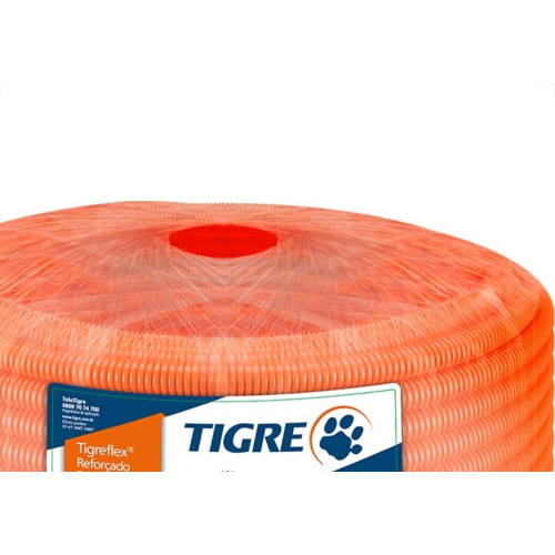 Conduite Corrugado Tigre Laranja Reforcado 1'' - 25M