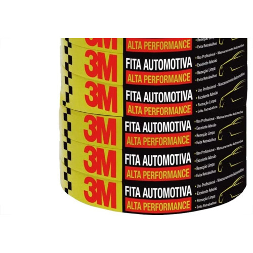 Fita Crepe 3M Alta Performance Amarela 24Mm X 40M Automotiva - Kit C/9 Pecas