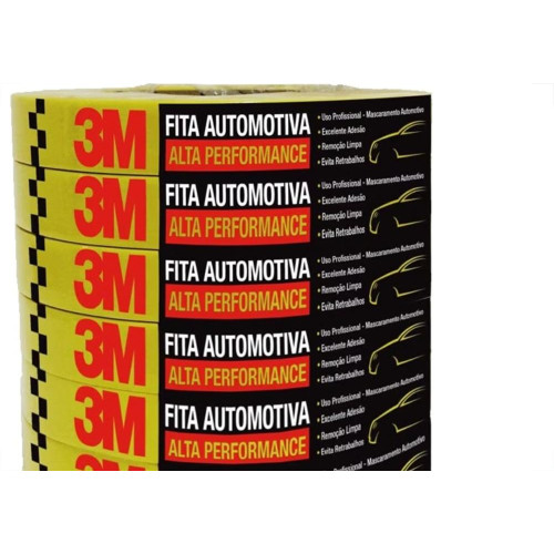 Fita Crepe 3M Alta Performance Amarela 24Mm X 40M Automotiva - Kit C/9 Pecas