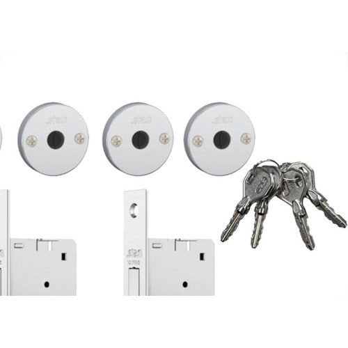 Trava Quadrupla Stam Inox 1004 Roseta Redodonda Par
