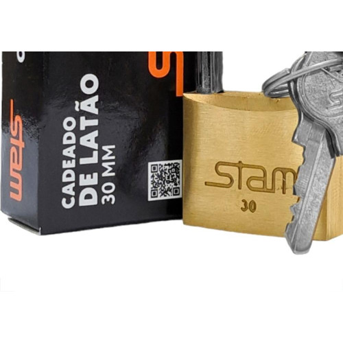 Cadeado Stam 30Mm Latao - Kit C/10 Pecas
