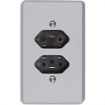 Conjunto Ilumi Cinza Com Placa 2 Tomadas 2P+T. 10A. - 13120