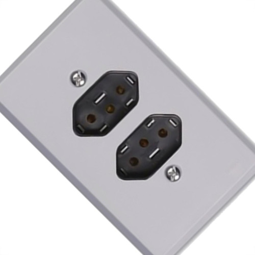 Conjunto Ilumi Cinza Com Placa 2 Tomadas 2P+T. 10A. - 13120